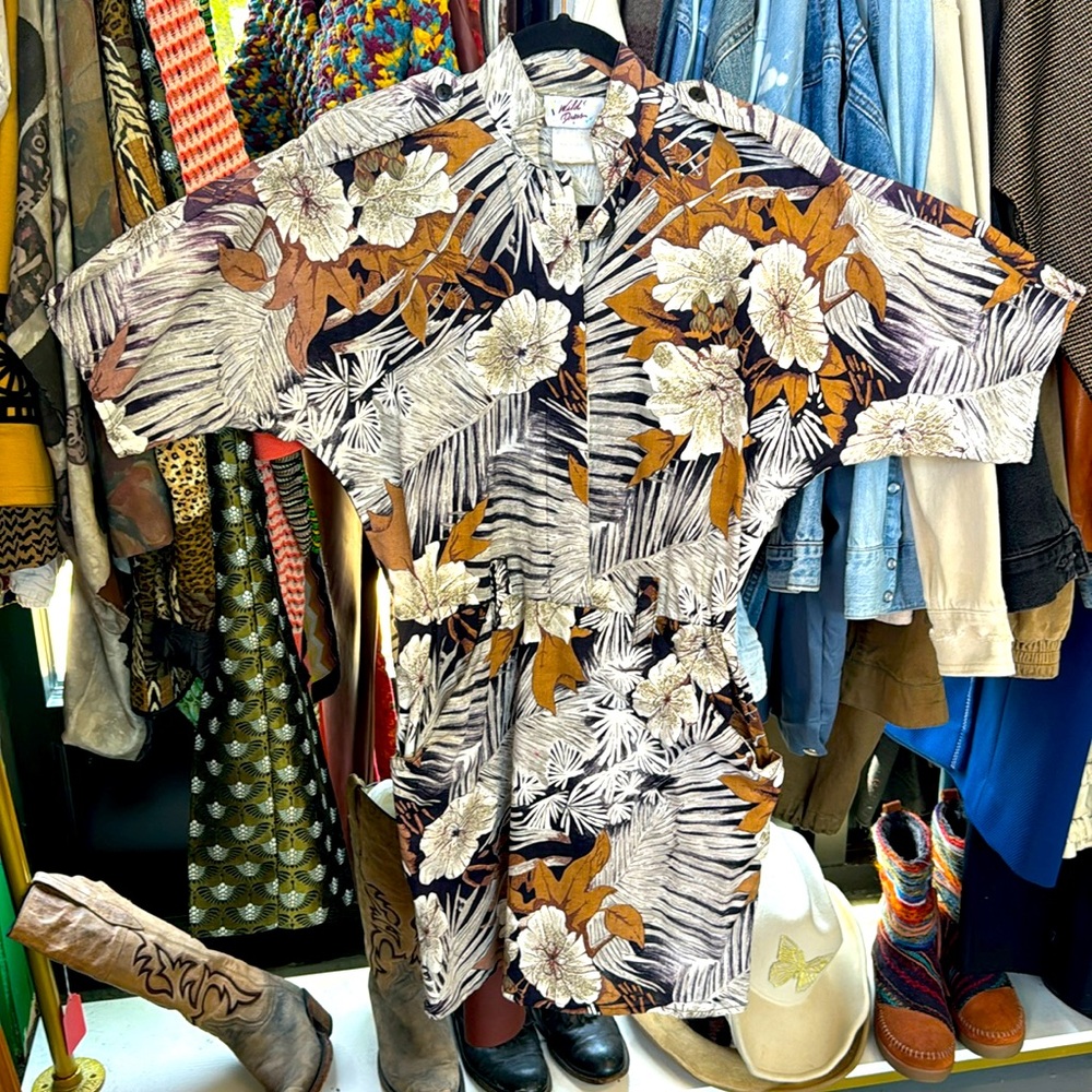 Vintage 80s “Wild Dress” Belted Dress Shirt Dress